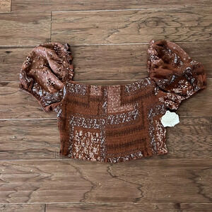 Altar’d States Smocked Crop Top Size L